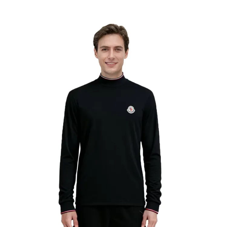 2025秋季新款男士高端时尚宽松长袖圆领修身型长袖百搭款男士打底