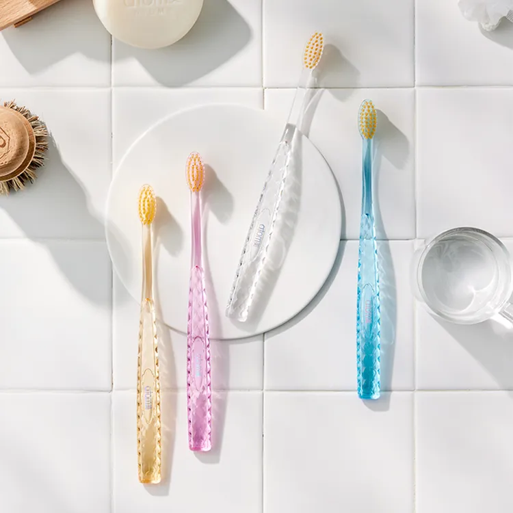 韩国艾多美品牌抗菌金粉纤细软毛成人专用牙刷（1盒8支装）