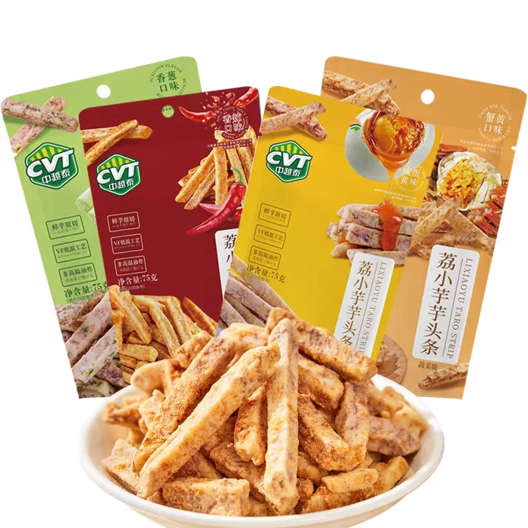 中越泰芋头条蟹黄味香葱味高温油炸休闲追剧解馋小零食75克