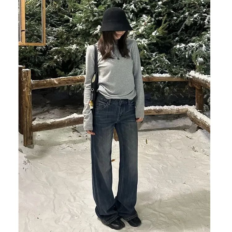 Our2【中古竹节裤】低腰显瘦休闲百搭竹节牛仔裤【V3871】