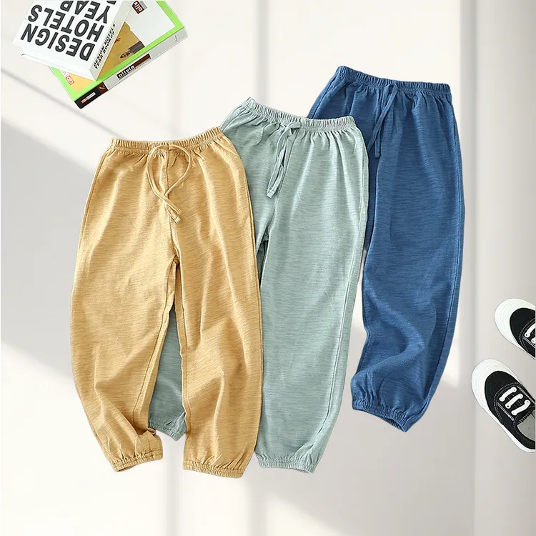 【第二件0元】男童纯棉防蚊裤空调裤竹节透气棉薄款夏季NLK8335