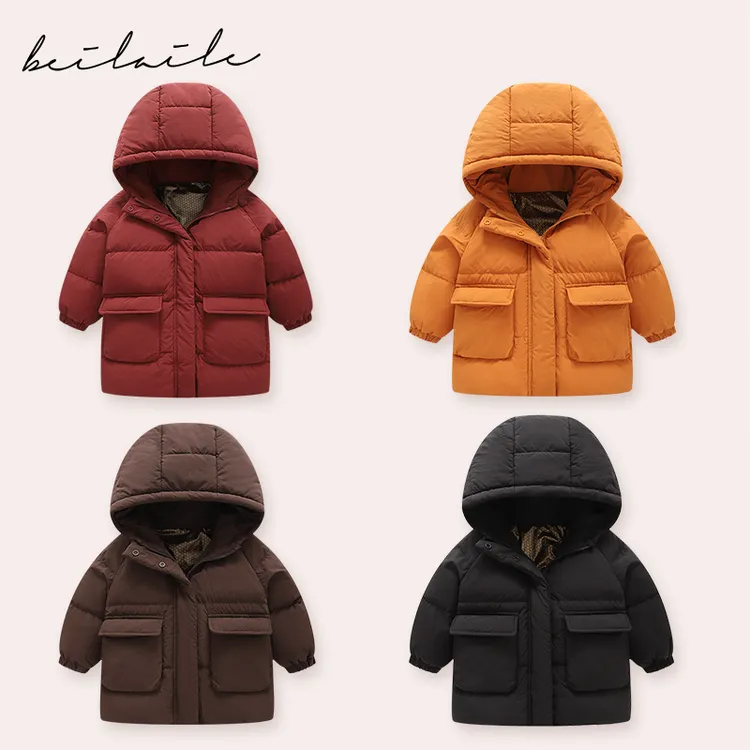 【三防石墨烯长款羽绒服 】婴儿童衣服宝宝羽绒外套秋冬白鸭绒I9