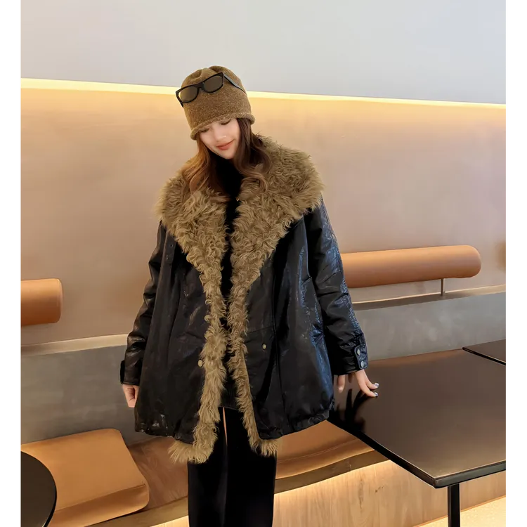 【MiDuo甄选-真皮牛皮鹅绒-托卡羊毛】2025新款时尚真皮皮衣外套女