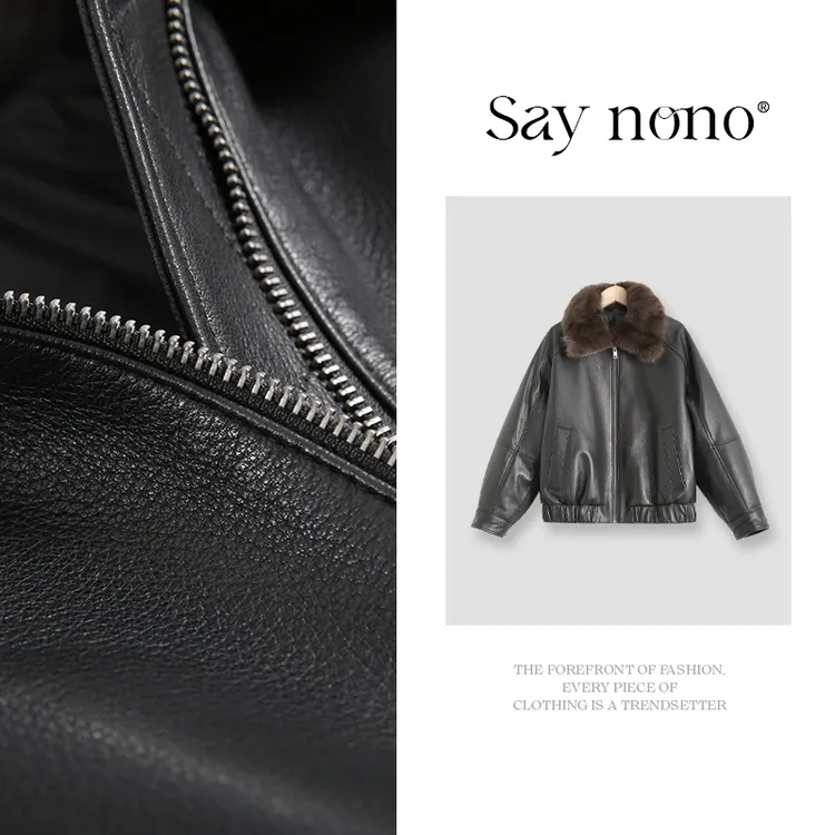 懒猫nono│Saynono 山羊皮加绒加厚皮衣外套/GD9035