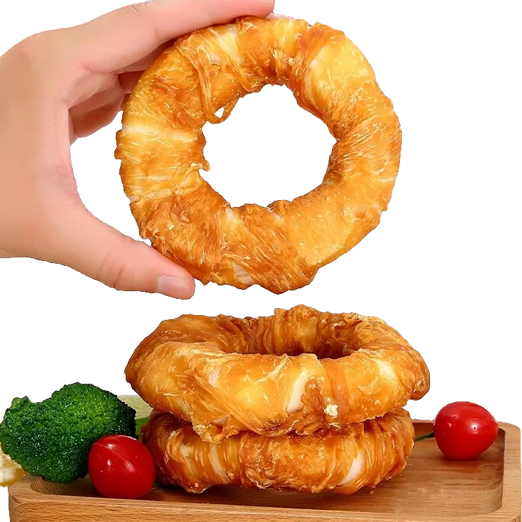 鸡肉牛皮磨牙圈狗狗零食耐咬洁齿宠物食品甜甜圈