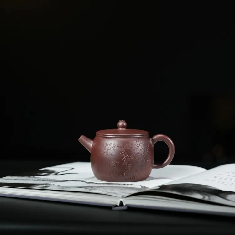 金砂阁【汉瓦】工艺师刻绘丨280cc宜兴紫砂壶茶壶茶具D1081