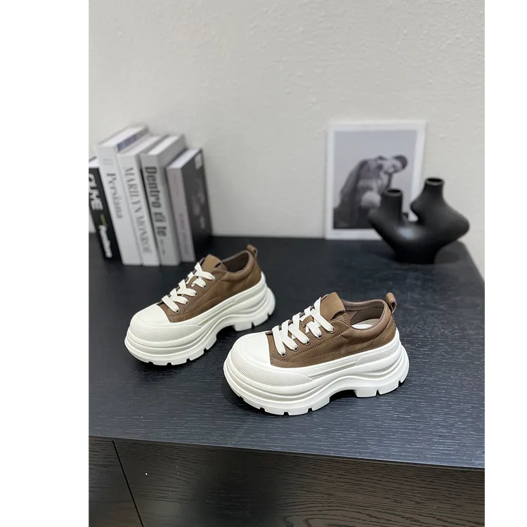 2025秋季新款小个子7cm轻便厚底休闲英伦风时尚女百搭松糕鞋