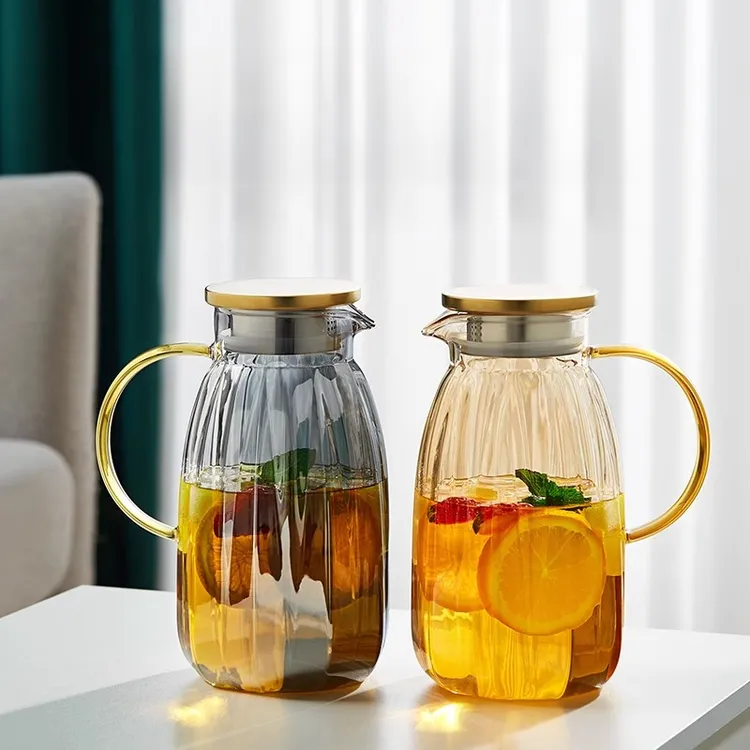 冷水壶玻璃耐高温家用大容量凉水壶凉水杯套装花茶泡茶壶玻璃壶