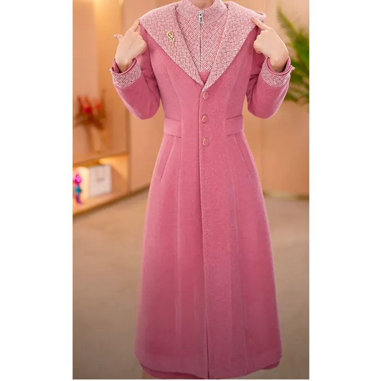 【宸紫女装】1103冬季时尚两件套连衣裙新款遮肚子显瘦洋气