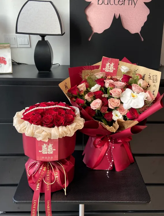 订婚花束送丈母娘女朋友鲜花国庆节订婚全国同城市区鲜花同城速递