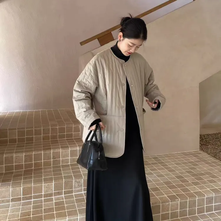 秋冬季韩版设计感竖条纹轻便棉服外套宽松显瘦潮流秋冬外套2651#