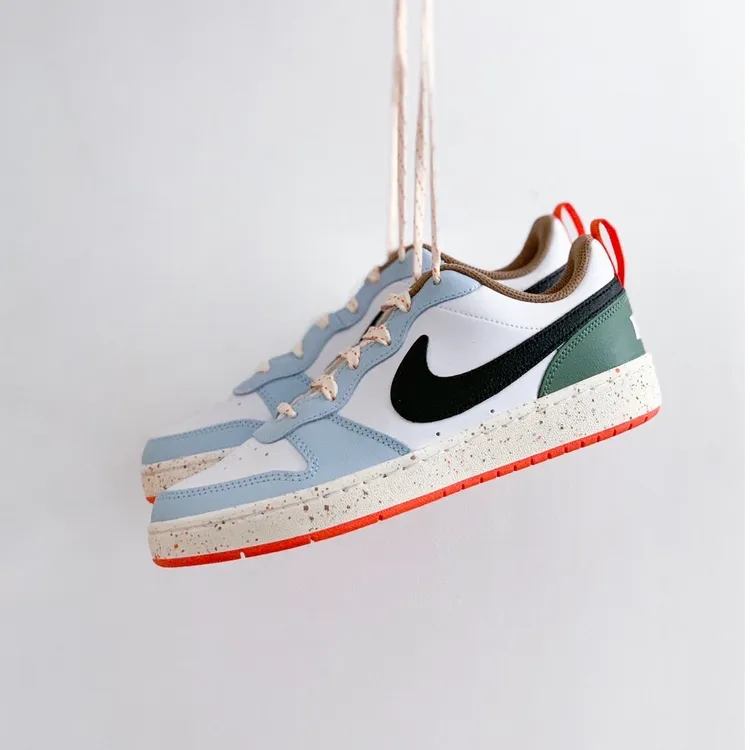 NIKE/耐克Court Borough冰淇淋白蓝泼墨低帮夏板鞋男女DX6052-101