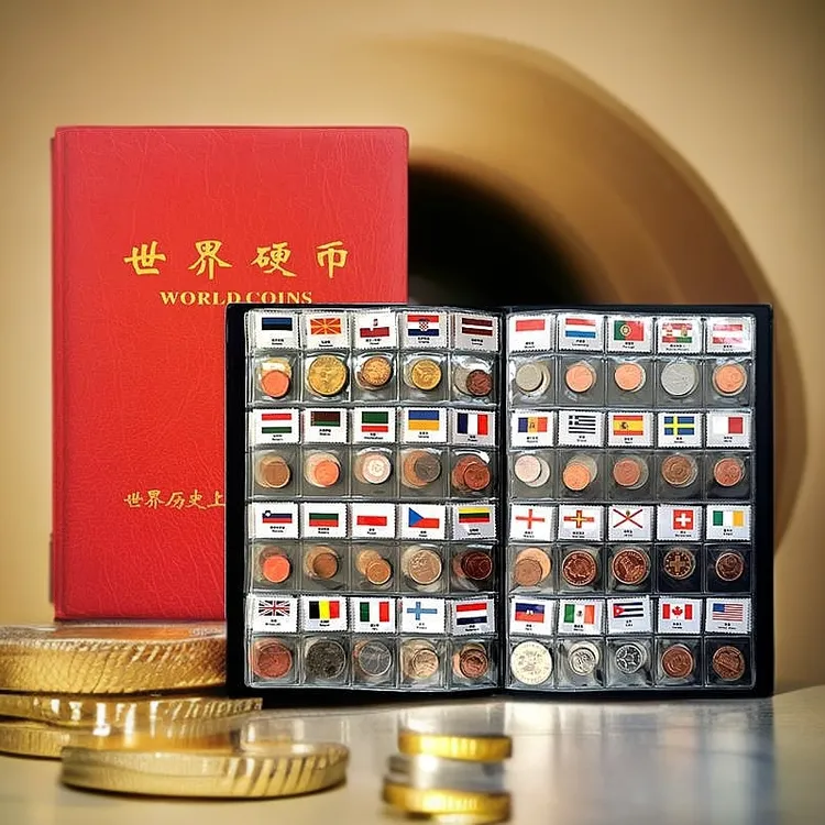 世界120国硬币册硬币货币配送国旗收藏册外国硬币外国钱币