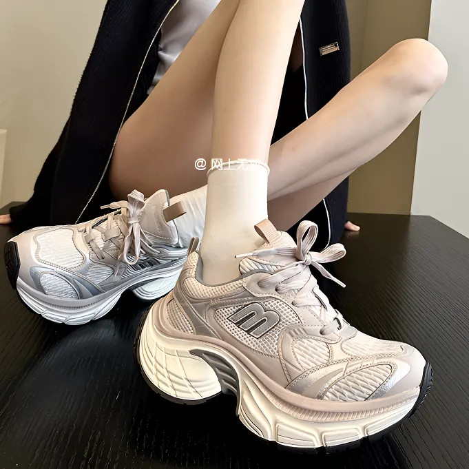 明星同款6XL老爹鞋男2025春季新款流行女鞋百搭厚底增高运动鞋女
