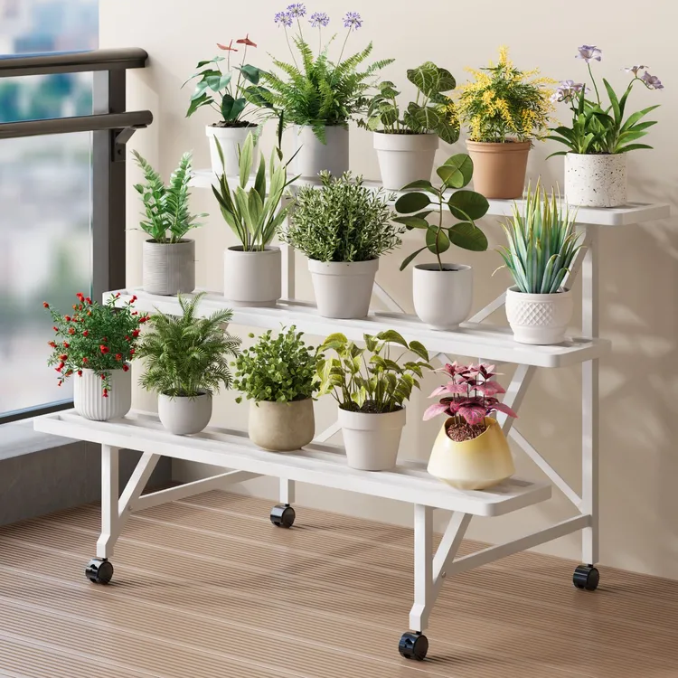 阳台花架置物架阶梯式花架子客厅年终促可移动户外蝴蝶兰花盆托架