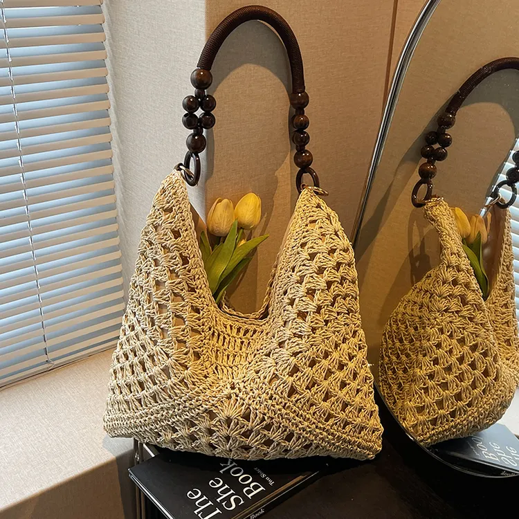 佐猫夏天草编包包女2025新款海边度假沙滩镂空单肩托特包编织包女