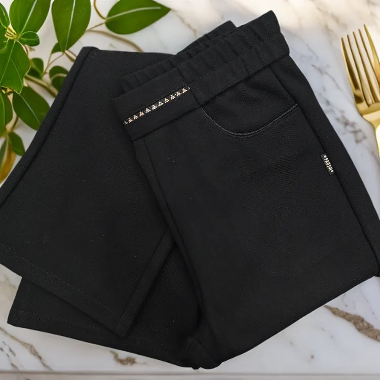 【帝然】2025冬季新款99163加绒高腰弹力时尚休闲百搭微喇叭裤