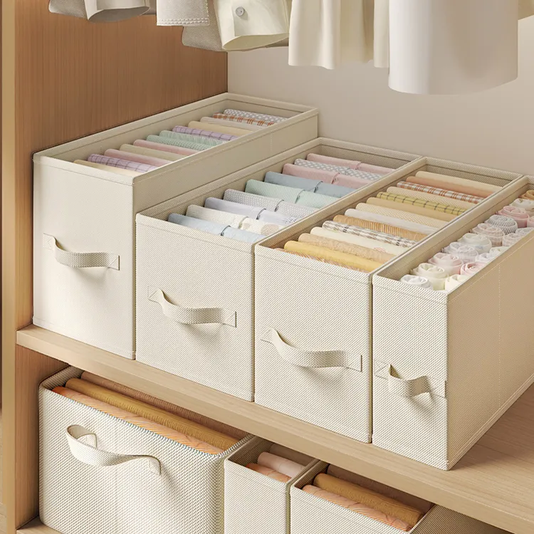 衣柜收纳夹缝衣服收纳盒布艺衣物整理箱窄长型柜内收纳筐大容量