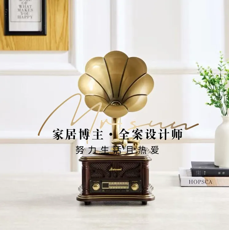 雅诗贝伦复古迷你香薰留声机欧式中式蓝牙音响TT