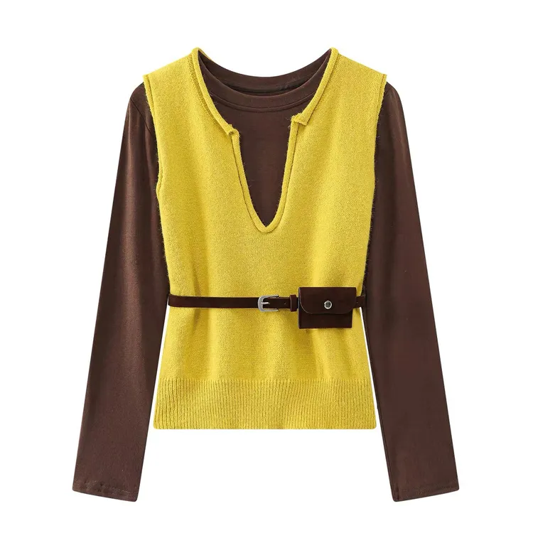 休闲风慵懒风时尚套装时尚网红针织两件套秋季女装百搭上衣