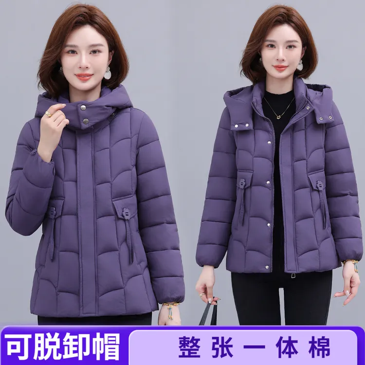 新款棉服外套短款修身时尚妈妈棉袄冬季立领韩版棉衣加厚款棉服