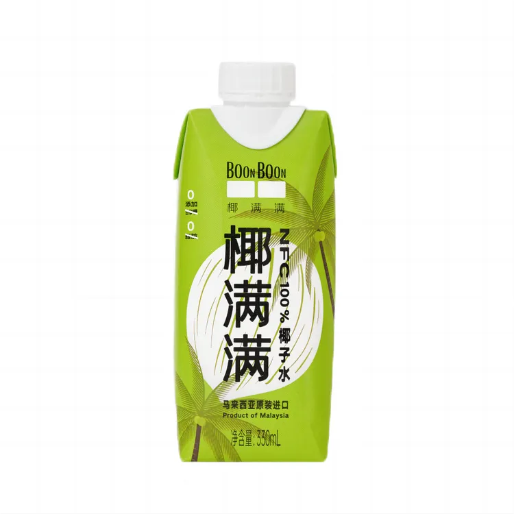 椰满满马来西亚进口100%纯椰子水补充电解质饮料整箱  330ml/瓶
