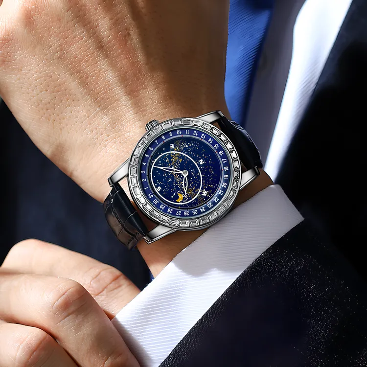 梵高旋转星空手表男款时尚大学生送男友礼物推荐高级感男士腕表