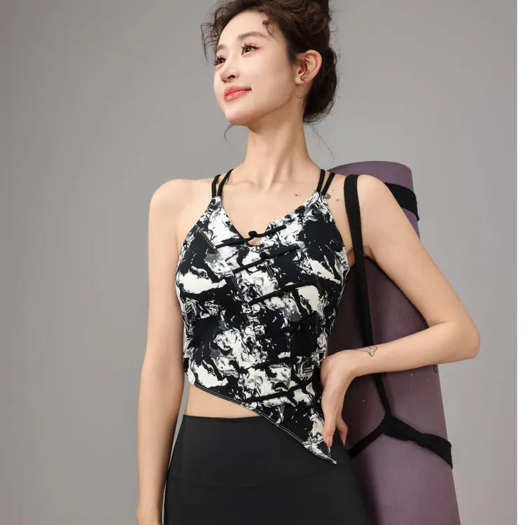 辣妹国风精致款遮肉显瘦辣妹运动背心715扎染时尚