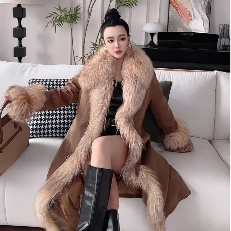 （焦点女王）原创设计师款稀有狐狸毛整皮皮草显瘦外套25001