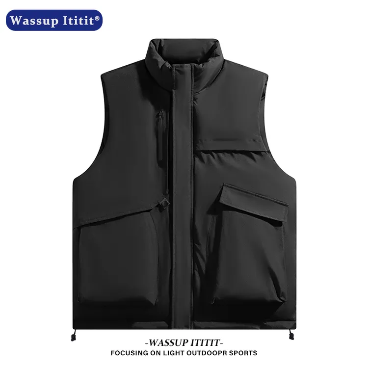 WASSUP ITITIT纯色保暖马甲立领冬季防风防寒外套三合一时尚上衣