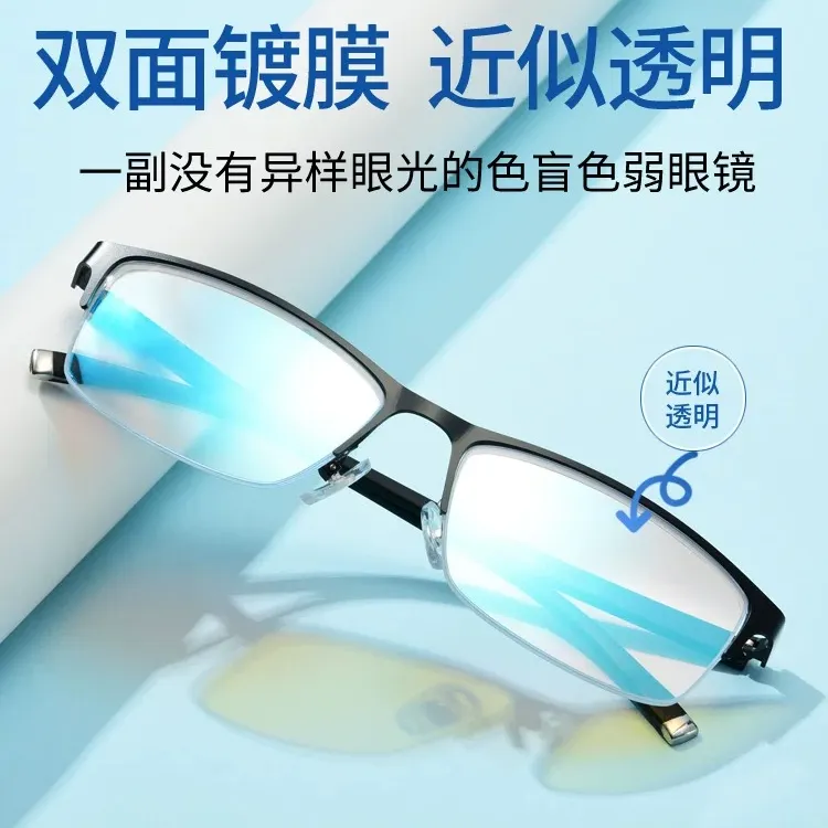 2025年高清色弱纠正眼镜男女通用色盲色弱看图辩色透明高档时尚