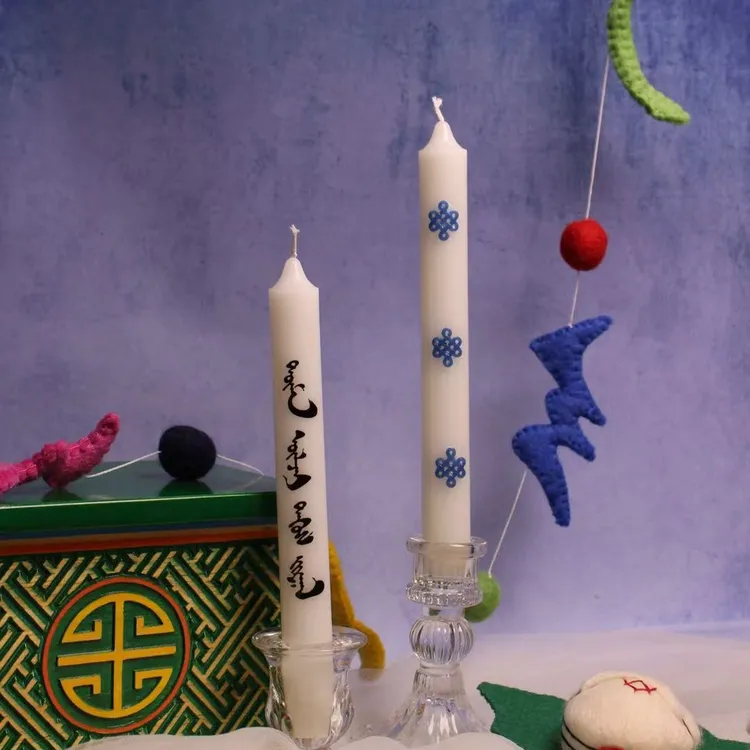 泉边造物·原创蒙古元素吉祥蜡烛 环保无香蜡烛