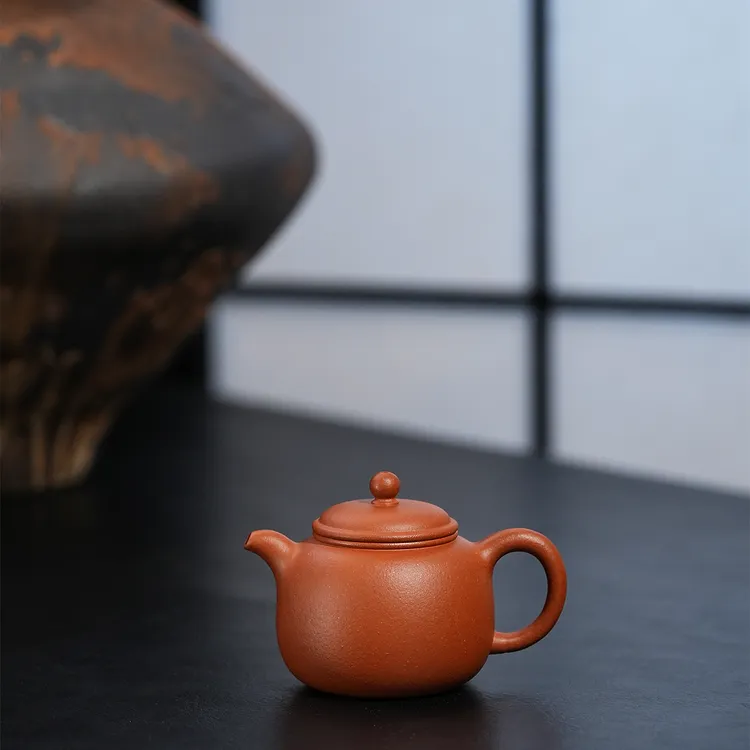 【顶蜀】匏尊壶精挑纯红降坡丨宜兴紫砂壶高端茶器茶具