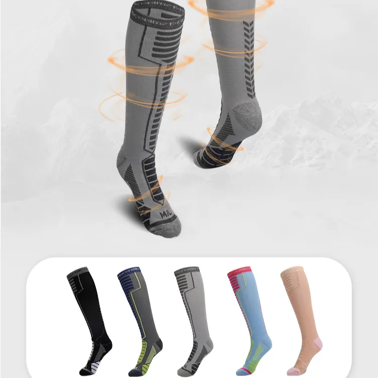 TERROR探锐男女专业滑雪袜保暖压缩袜长筒加绒加厚户外运动袜长袜
