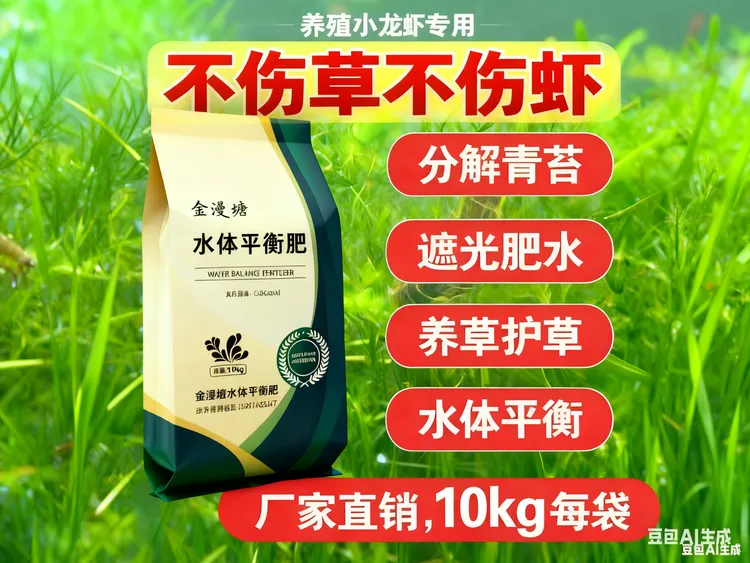 安全快速分解青苔，养草护草，10kg每袋水体平衡肥小龙虾专用