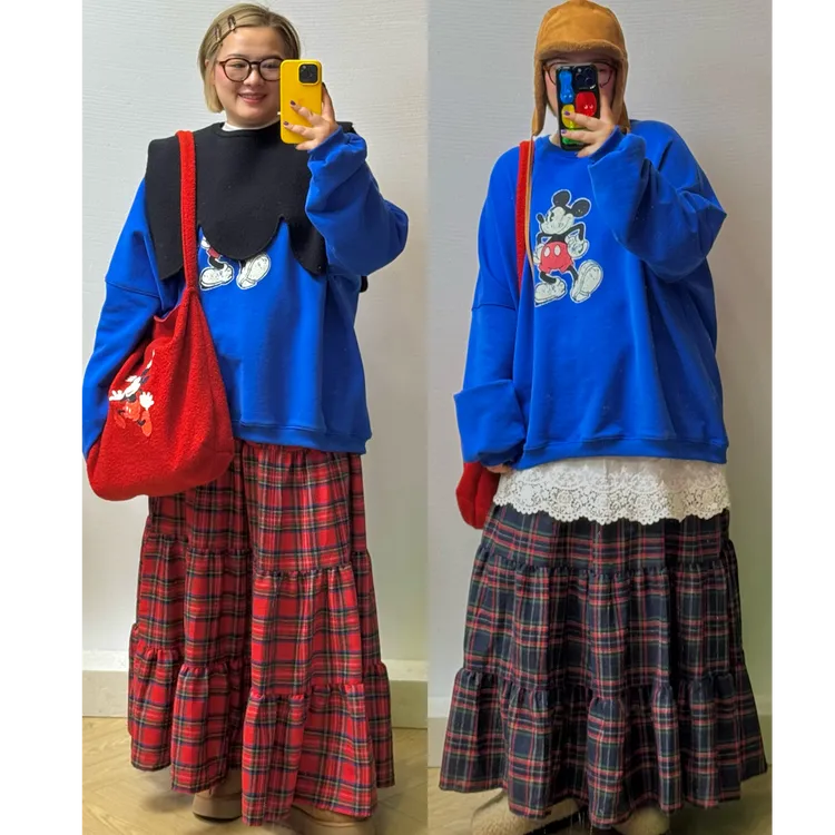 《九斤定制》早春格子蛋糕裙