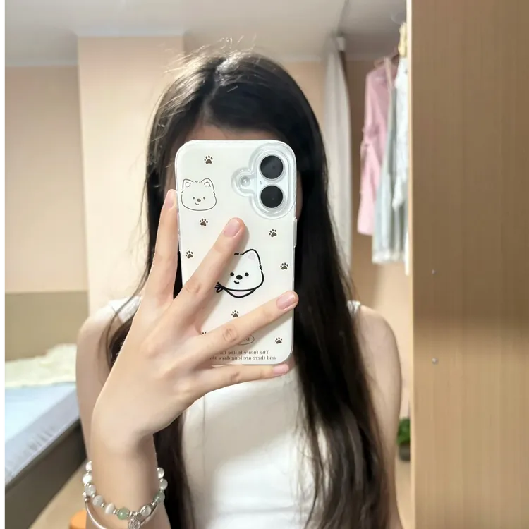 壳望领结小狗适用苹果华为vivo小米oppo女iphone15/16/14手机壳