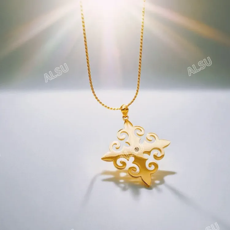 ALSU/ALSU原创新款民族风菱形轻奢毛衣链精致简约个性