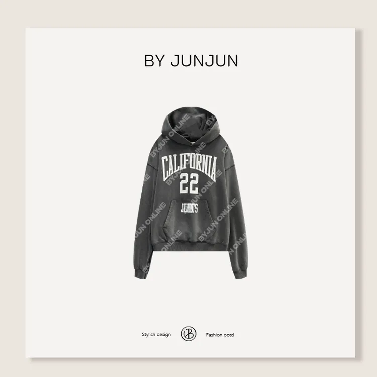 ByJunjun早秋新款女装【美区留子】爆裂字母美式卫衣