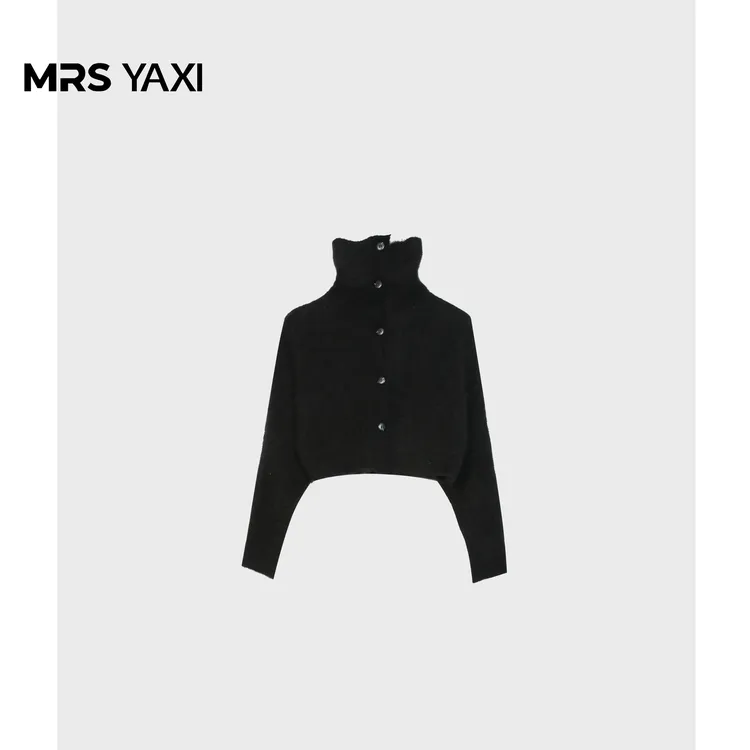 Mrsyaxi冬季新款极简轻奢拼色马海毛气质短外套YX4120416