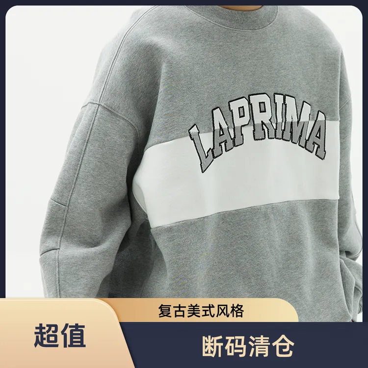 LAPRIMA 22AW TEAM CREW NECK 美式复古贴布刺绣圆领套头日系卫衣