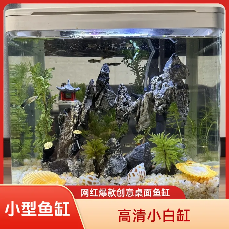 30型-客厅桌面家用小型玻璃生态鱼缸自循环免换水30/18/32