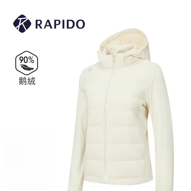 【新品】RAPIDO雳霹道25秋冬女休闲运动连帽90%鹅绒羽绒服CP5938X01