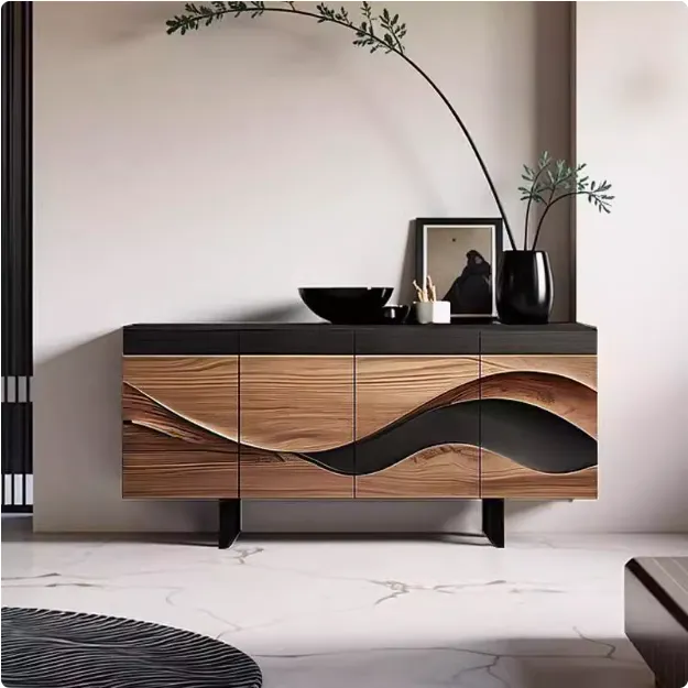 意式实木鞋柜新款2025爆款入户门玄关柜一体设计师靠墙雕花储物柜