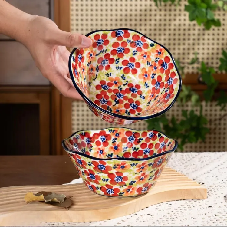 （西里西亚）手绘碧丝粉黛6.5寸花边碗