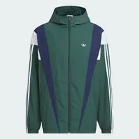 【滔搏联动】Adidas三叶草25秀场复古拼色山系梭织连帽外套KS3553