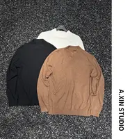 【MX正肩版小中领针织衫】秋冬男士桑蚕丝绵羊毛混纺合身半高领毛衣