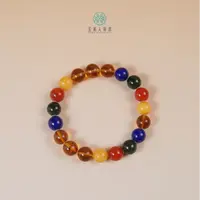 石惑珠宝~琥珀单圈圆珠多宝手串约9mm+