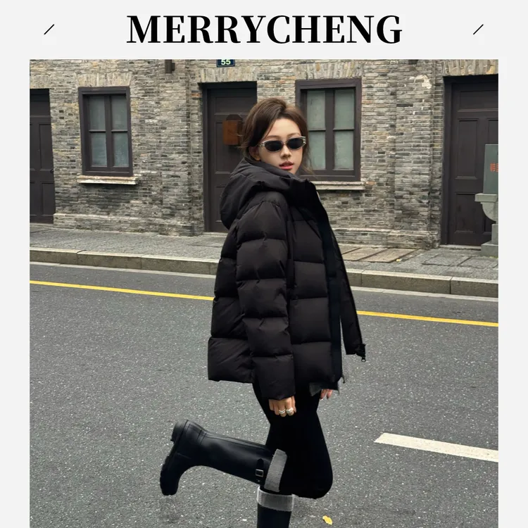 【25年重磅上新】美力城暖天鹅羽绒服时髦短款抗寒面包鹅绒外套R018