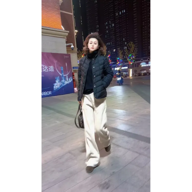 【迷姿服饰】新款羊毛裤 简约时尚 气质显瘦 洋气百搭 羊毛直筒裤